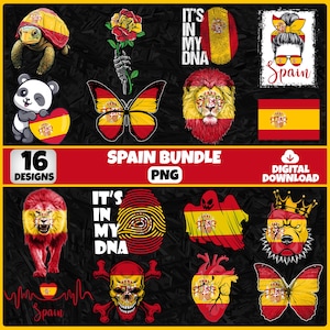 Spain PNG Bundle | 16 Designs Patriotic Spanish | Sublimation Clipart | Spanish PNG Designs For Shirts | Instant Download | Commercial Use