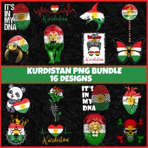 Kurdistan PNG Bundle | 16 Designs Patriotic Kurdish | Sublimation Clipart | Kurdish PNG Designs For Shirts | Instant Download
