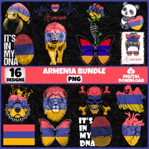 Armenia PNG Bundle | 16 Designs Patriotic Armenian | Sublimation Clipart | Armenian PNG Designs For Shirts | Instant Download