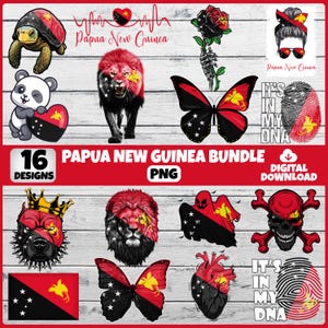Papua New Guinea PNG Bundle | 16 Designs Patriotic Papua New Guinean | Sublimation Clipart | Papua New Guinea PNG | Instant Download