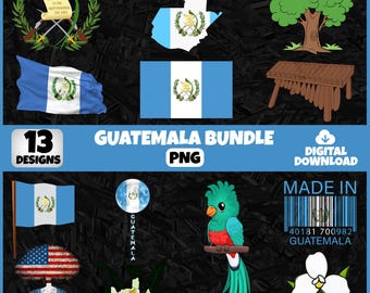 Guatemala PNG Bundle | 13 Designs Patriotic Guatemalan | Sublimation Clipart | Guatemalan PNG Designs For Shirts | Commercial Use