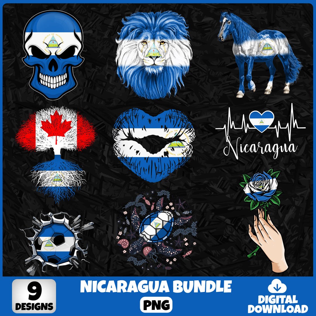 Nicaragua PNG Bundle | 9 Designs Patriotic Nicaraguan | Sublimation ...