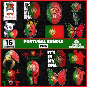 Portugal PNG Bundle | 16 Designs Patriotic Portuguese | Sublimation Clipart | Portuguese PNG For Shirts | Instant Download | Commercial Use