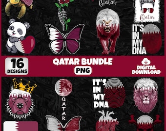 Qatar PNG Bundle | 16 Designs Patriotic Qatari | Sublimation Clipart | Qatari PNG Designs For Shirts | Instant Download | Commercial Use