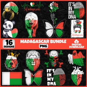 Madagascar PNG Bundle | 16 Designs Patriotic Malagasy | Sublimation Clipart | Malagasy PNG Designs For Shirts | Instant Download