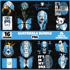 Guatemala PNG Bundle | 16 Designs Patriotic Guatemalan | Sublimation Clipart | Guatemalan PNG Designs For Shirts | Instant Download