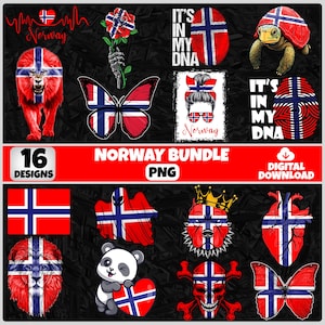 Norway PNG Bundle | 16 Designs Patriotic Norwegian | Sublimation Clipart | Norwegian PNG Designs For Shirts | Instant Download