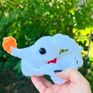 Ghost Dog | Dog Plushie | Dog Stuffie | Dog Stuffed Animal | Halloween | Amigurumi | Crocheted Dog | Handmade Stuffed Animal | Christmas Dog
