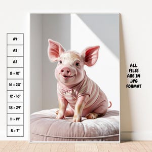 Piglet Love – Cute Baby Pig Wall Art | Nursery Animal Printable Poster (5 × 7″ to 18 × 24″ + A-Sizes) | Instant Digital Download