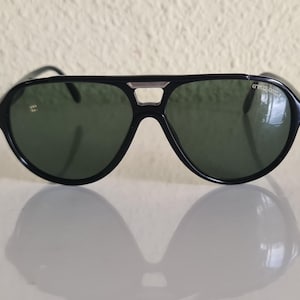 Enrico Cecchi Vintage 80s Black Sunglasses Retro Old Money Style Made in France