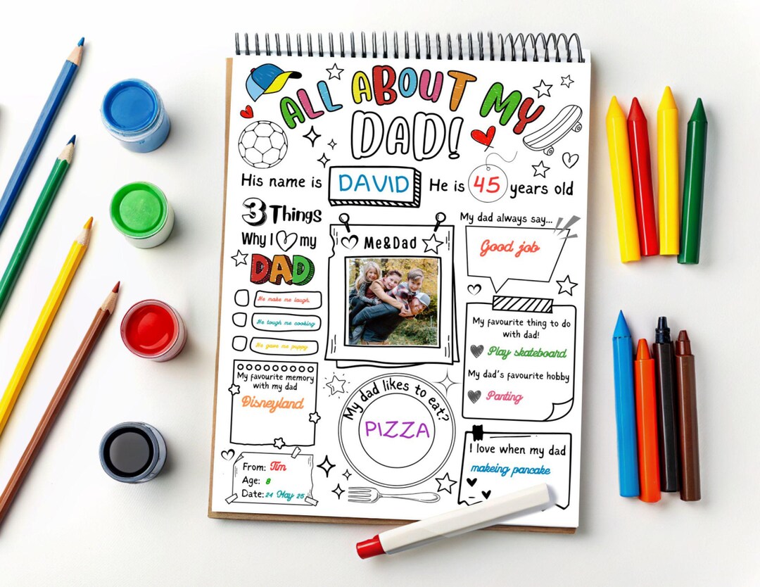 All About My Dad Printable: Father's Day Interview Card (instant ...
