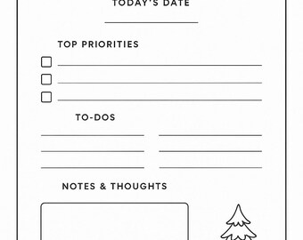 Planejador diário de inverno para imprimir em PDF e PNG.