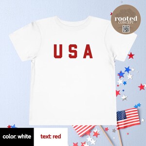 Toddler USA Red White and Blue 4th of July Tee Patriotic Shirt Independence Day America Shirt for Group Memorial Day Matching Family T-Shirt