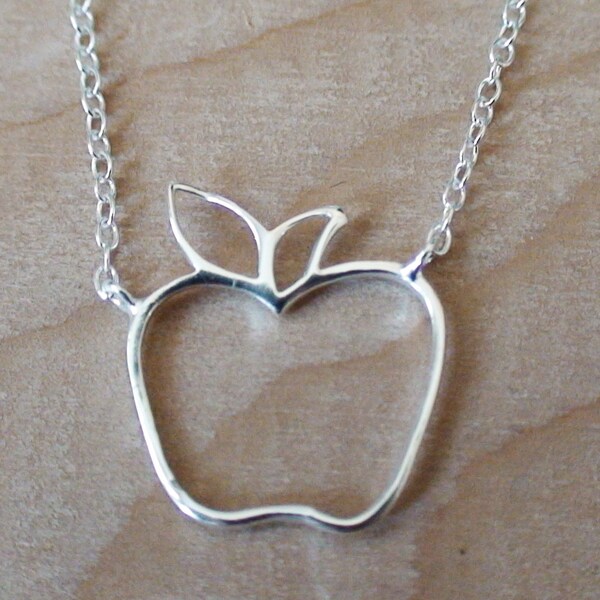 APPLE - Sterling Silver Charm with a Sterling Silver Chain