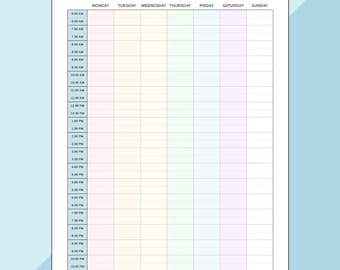 Weekly Half Hour Organizer | Weekly Time Block Tracker | Time Management |Productivity Planner PDF | Instant Download Printable | Letter, A4