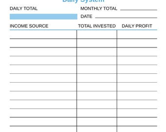 Passive Income and Side Hustle Tracker | Income Sheet System Blue | Budget & Financial Planning | Income Tracker PDF | A4, Letter Printable