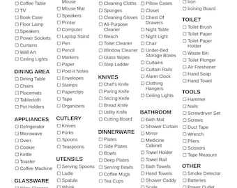 Apartment Move-In Checklist | Complete First Apartment Starter Kit | A4 Printable PDF Download | New Apartment Essentials