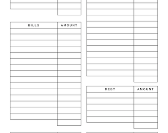 Printable Budget Planner | Monthly Weekly Budget | Expense Bill Tracker | Debt Savings Tracker | Finance Planner | Instant Download A4