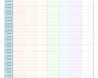 Half Hour Weekly Planner | Time Block Tracker | Half Hour Daily Organizer | Weekly Productivity Printable | Instant Download A4