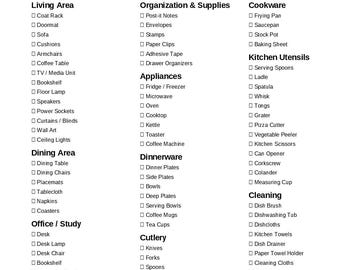 First Apartment Checklist Printable | Move-In Essentials PDF | New Home Planner | Instant Download