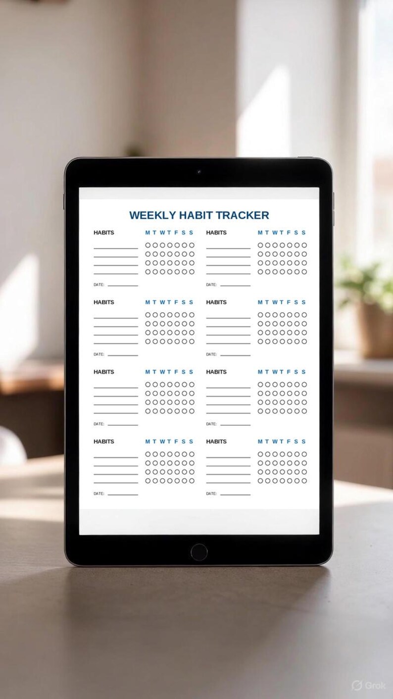 Daily Habit Tracker Printable | 30-day Routine Tracker | Digital ...