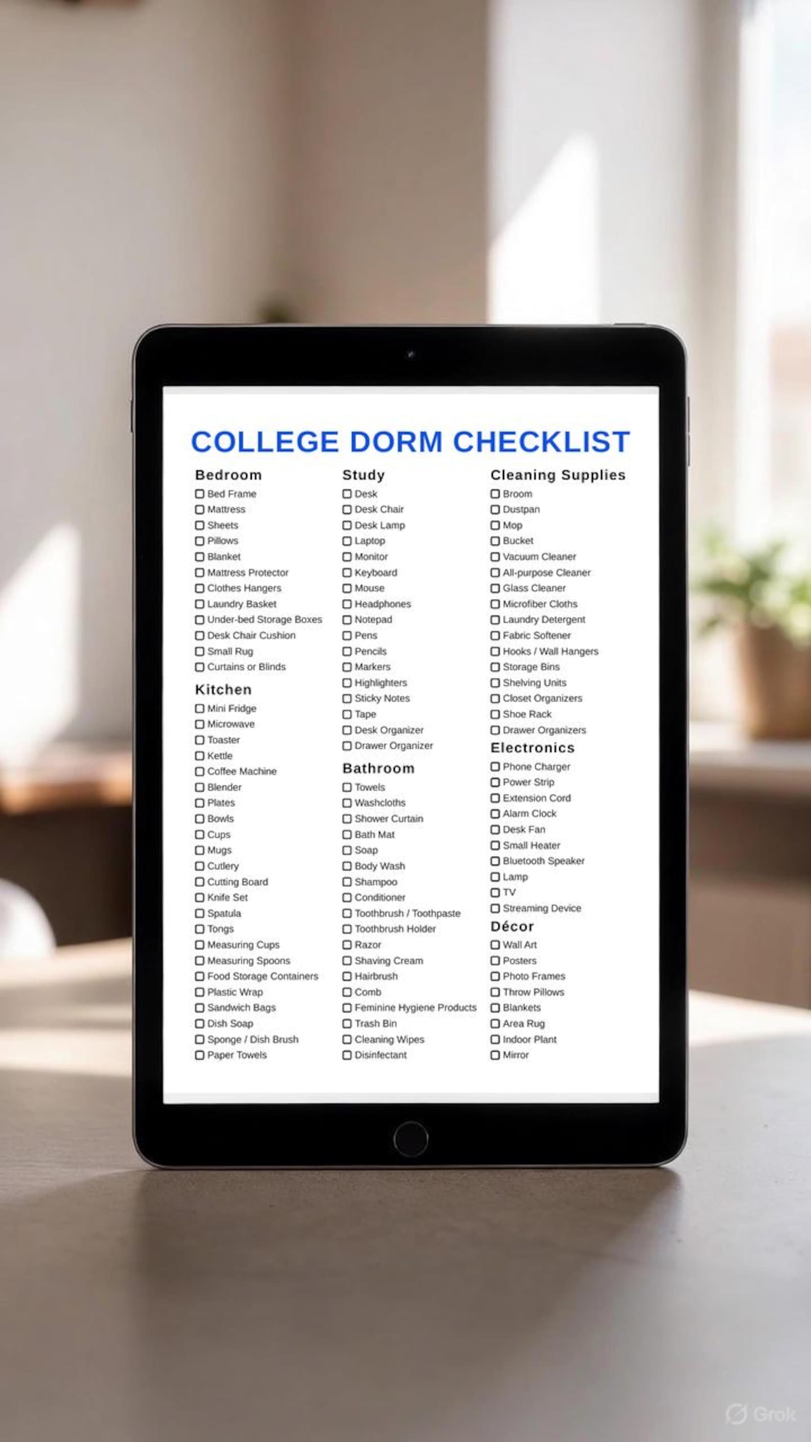 Essential College Dorm Guide | Room Setup Planner | Move-in Checklist ...