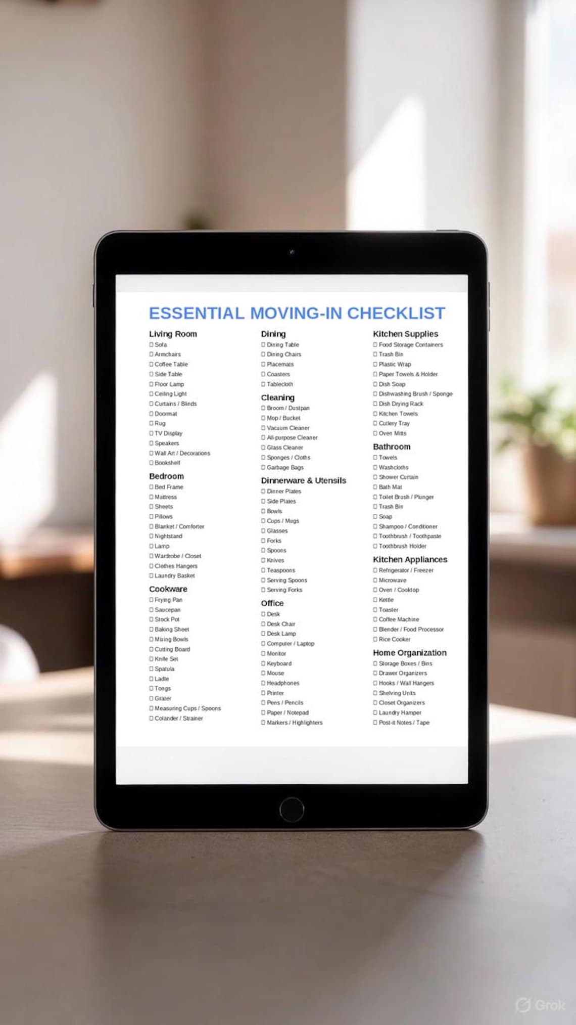 Moving In Checklist Items Essential Moving-in Checklist PDF | First Apartment Planner | Apartment ...