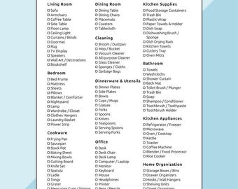 Essential Moving-In Guide | First Apartment Checklist PDF | Apartment Organization Sheet | Move-In Printable | Instant Download | A4, Letter
