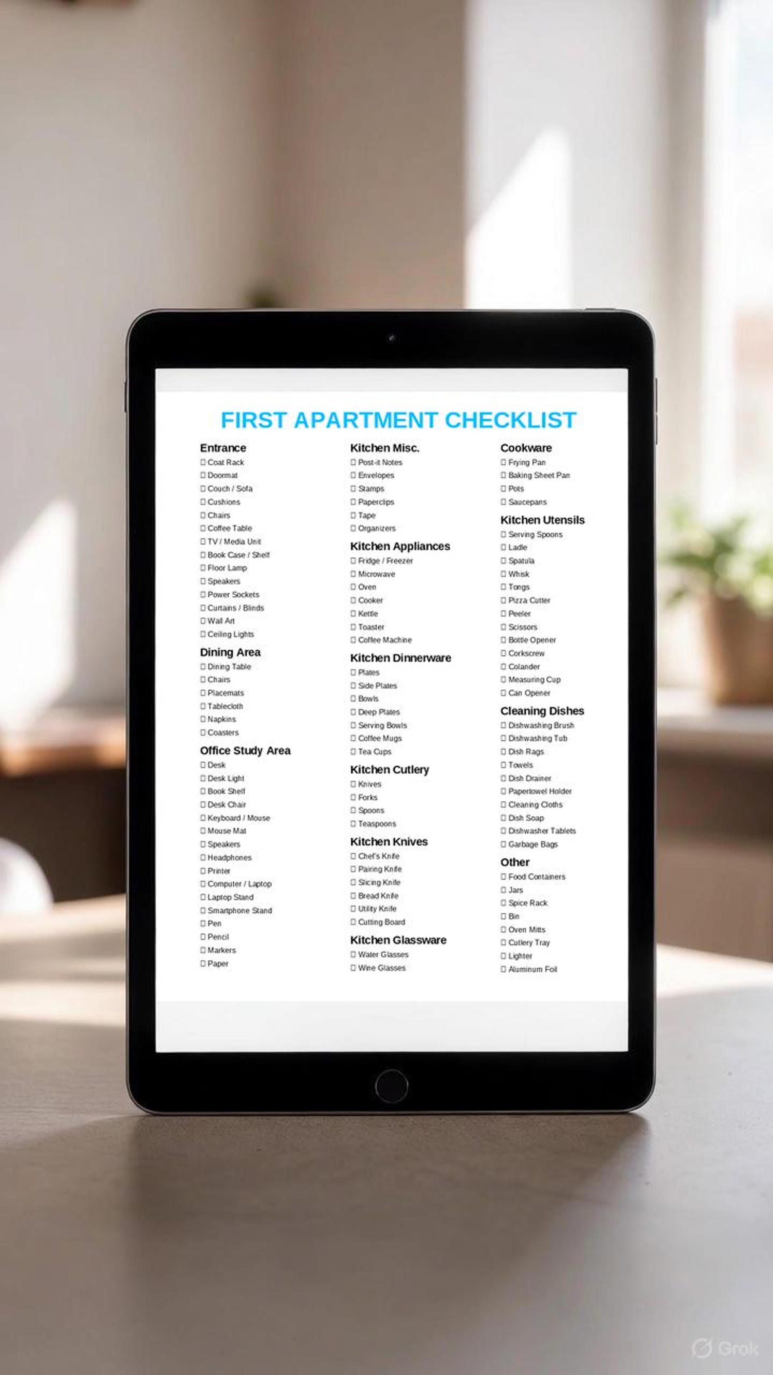 First Apartment Checklist Printable | New Home Essentials | Move-in ...