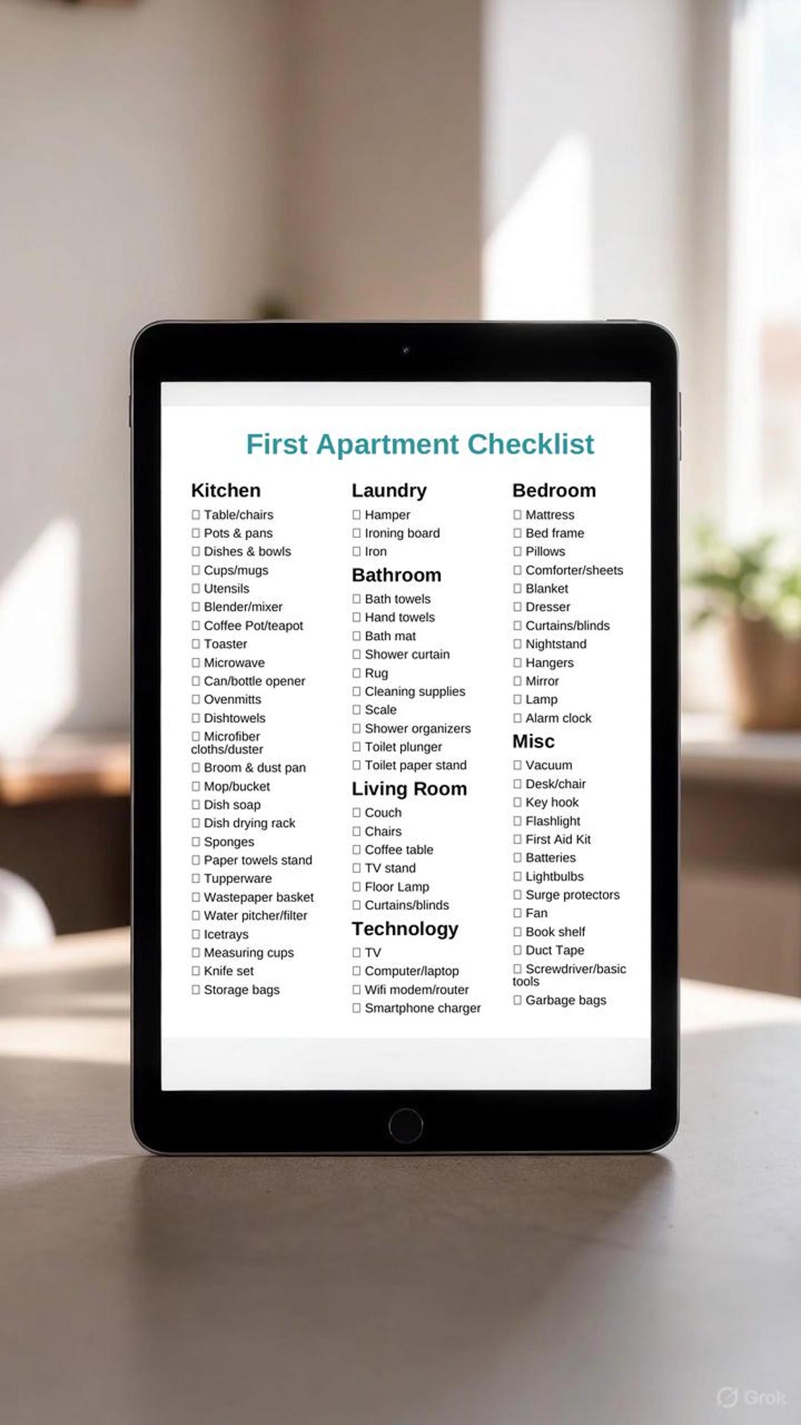 Ultimate First Apartment & New Home Essentials Checklist | Instant PDF ...