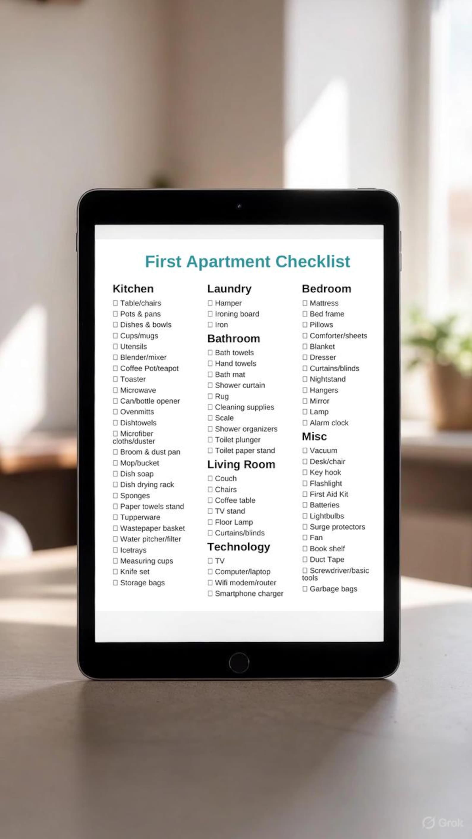 Ultimate First Apartment & New Home Essentials Checklist | Instant PDF ...