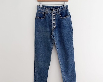 Vintage Jordache High Rise Button Fly Jeans 90s Medium Wash Straight Leg 11/12