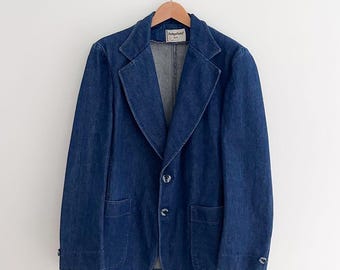 Vintage Sedgefield Denim Blazer | Indigo Jean Jacket | USA Made | Women's Size L