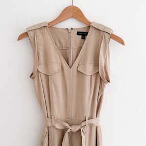 Banana Republic Tencel Utility Jumpsuit Khaki Tan Belted Minimalist Size 0 image 2