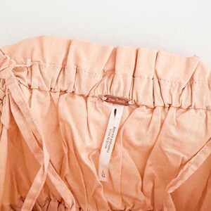 Free People Gabby Tube Top Peach Ruched Tie Sides Peplum Hem Removable Straps Size Large image 6