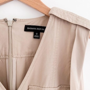 Banana Republic Tencel Utility Jumpsuit Khaki Tan Belted Minimalist Size 0 image 5