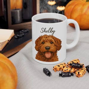 Tazza in ceramica per amanti dei cani, tazza da caffè, regalo per animali domestici, regalo per amanti degli animali, tazza per mamme di cani, tazza personalizzata con l&#39;arte del cane