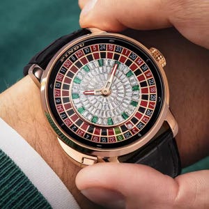 Luxury Mechanical Roulette Watch  NH35A Movement Sapphire Glass Diamond Dial Men’s Steampunk Timepiece Gift