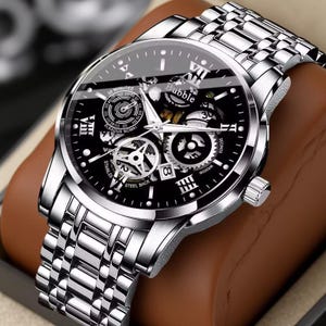 Luxury Men's Watch – Minimalist Dial, Leather Strap – Elegant Fashion Accessory – Perfect Gift