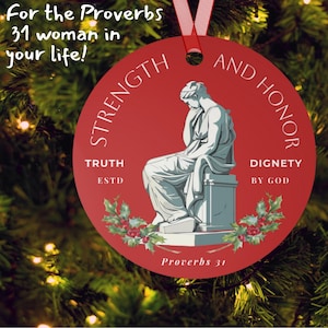Proverbs 31 woman, Ornament for Christmas, personalized Christmas gift, Thoughtful Gift for Her, Christian ornament, Personalized Ornament.