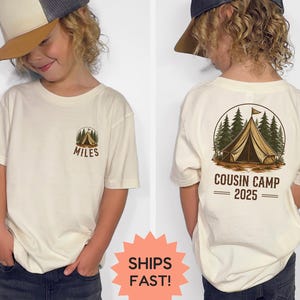 Personalized Cousin Camp Shirt, Custom Cousin Crew Shirts, Kids Mountain Vacation Tee, Family Camping Gifts, 2025 Summer Camp Shirt