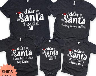 Personalisierte liebe Weihnachtsgruppe Shirts, benutzerdefiniertes Santa Zitat Shirt, passendes lustiges Weihnachtsfamilien-Shirt, lustiges Weihnachtsgruppen-Shirt