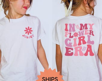 Personalisiert in meiner Blumenmädchen-Ära Shirt, Blumenmädchen Shirt, Hochzeit Kinder Shirt, Brautparty Kinder Shirt, Hochzeit Party Shirt