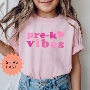 First Day of Preschool Shirt Girl, Pre-k Vibes Shirt, Girl Back to School Shirt, Cute Pink Pre-k Shirt, 1st Day Of School Tee, Preschool Tee