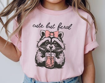 Cute But Feral Toddler Shirt, Funny Raccoon Shirt, Cute Onesie Outfit, Valentines Day Kids Shirt, Raccoon Lover Sweater, Raccoon Shirt