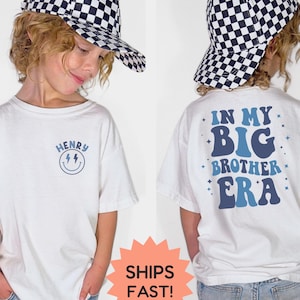 Personalized In My Big Brother Era Shirt, Cute Kids Shirt, Big Brother Gift, Promoted to Big Brother Shirt, Big Bro Shirt, Big Bro Gift