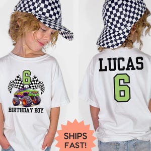 Personalized Monster Truck Name Shirt, Custom Birthday Shirt, Monster truck Shirt with Name,Truck Lover Shirt, Race Theme Birthday Outfit