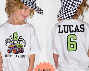 Personalized Monster Truck Name Shirt, Custom Birthday Shirt, Monster truck Shirt with Name,Truck Lover Shirt, Race Theme Birthday Outfit