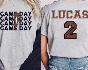 Camiseta personalizada para mamá del día del partido de fútbol, camiseta personalizada con nombre y número para niño, camiseta de fútbol para mamá del día del partido, camiseta deportiva de la temporada de partidos