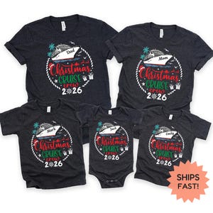 Camiseta personalizada de crucero navideño 2026, camiseta de cumpleaños de crucero, camiseta personalizada de crucero navideño familiar, camiseta de vacaciones familiares navideñas